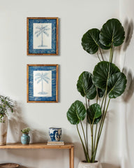Indigo Toile Palm No. 1