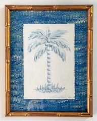 Indigo Toile Palm No. 2