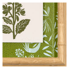 White Meadowsweet Linocut Green