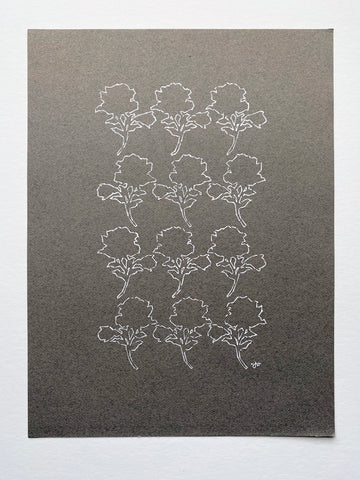 White Flowers on Gray