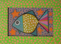 Starfish in Polka Dot Frame