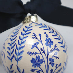 Blue and White Floral Ornament