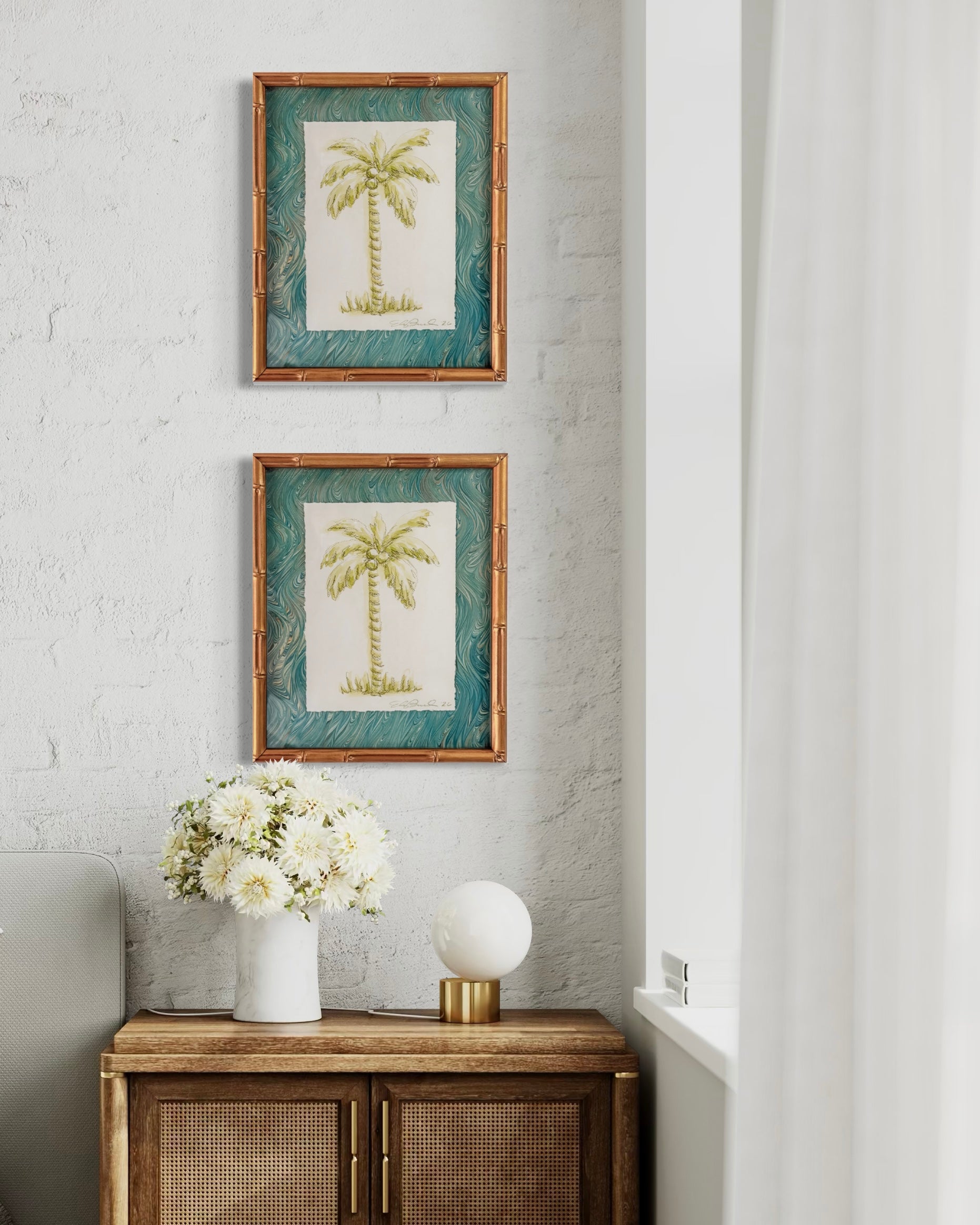 Chartreuse Toile Palm No. 1
