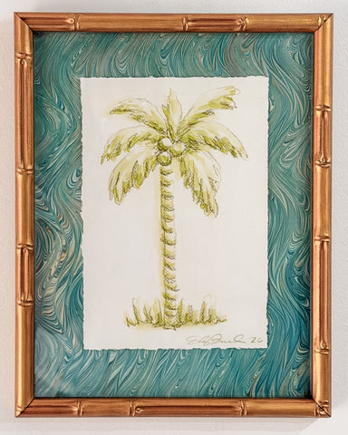 Chartreuse Toile Palm No. 2