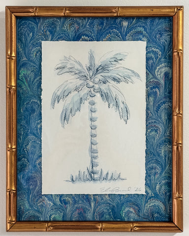 Indigo Toile Palm No. 1