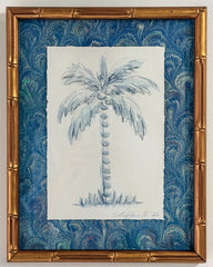 Indigo Toile Palm No. 1
