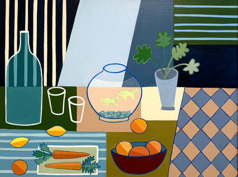 Still Life with Fishbowl and Carrots