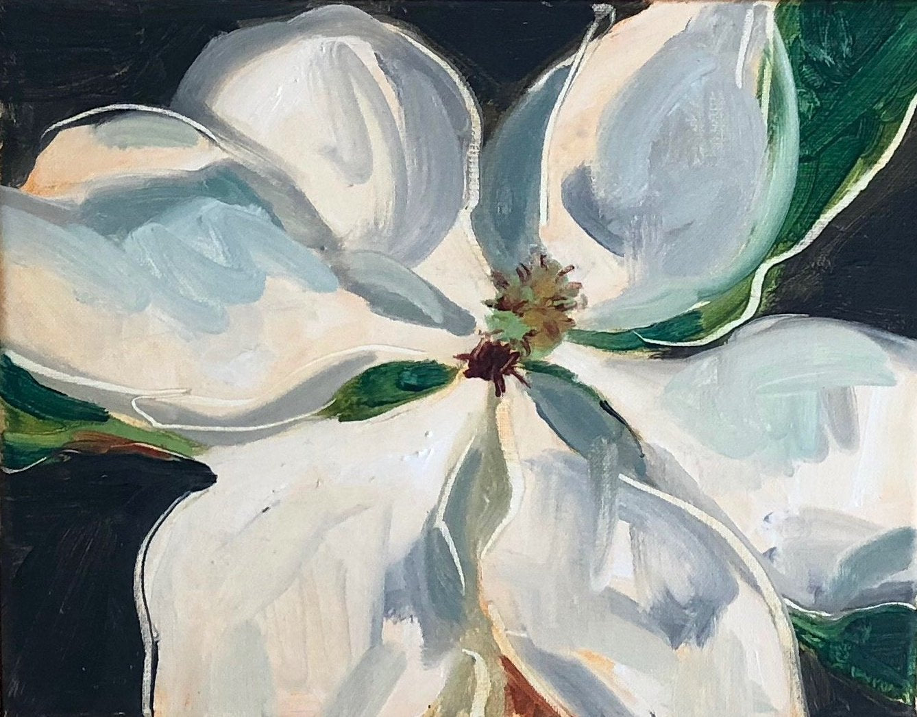 Magnolia On Grey Study