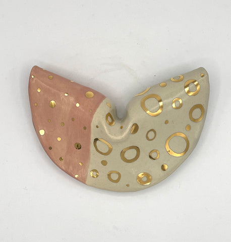 Gold Ring Ceramic Wall Fortune Cookie