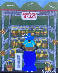 Basket Lady, Blue Hat