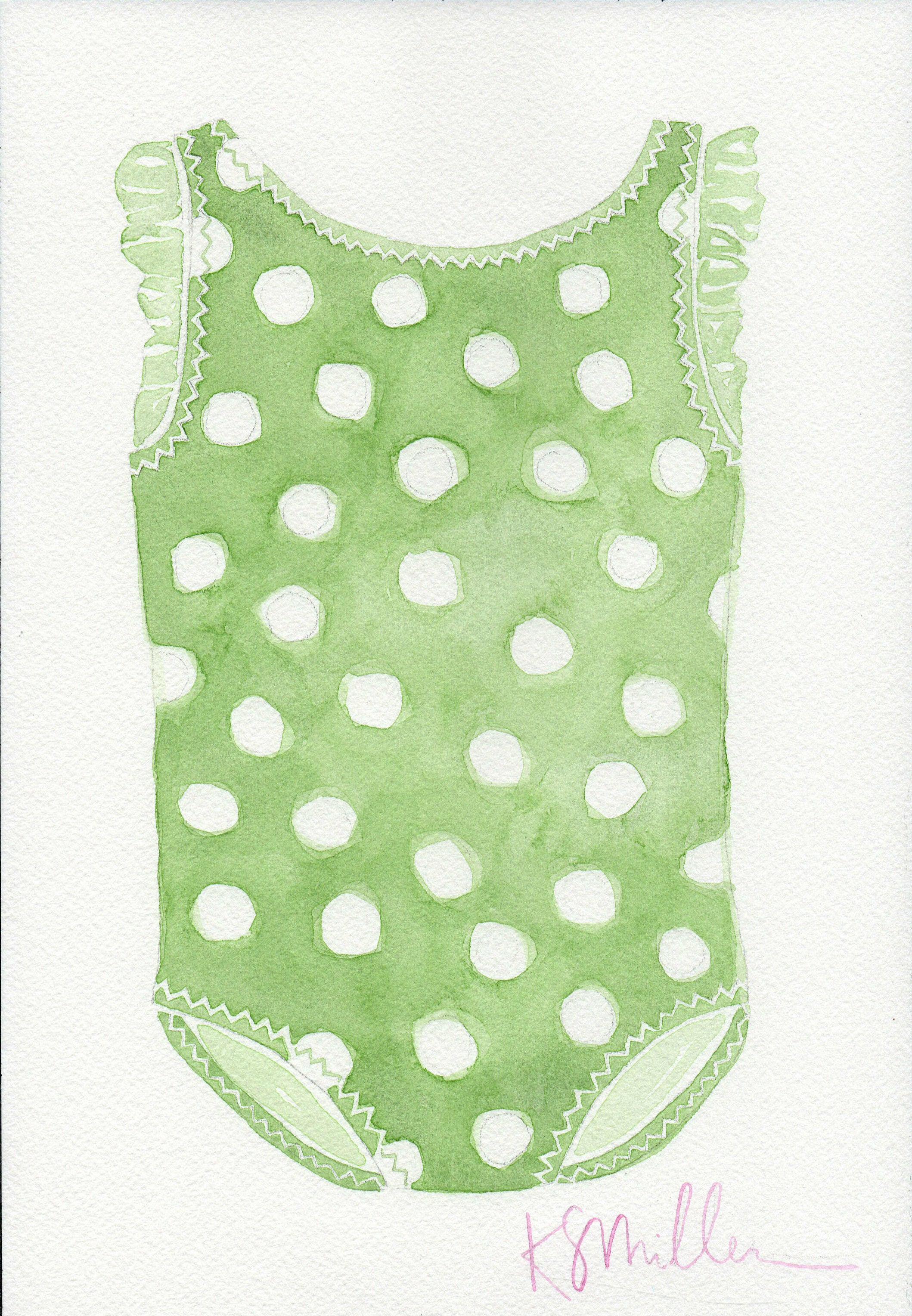 Baby Girl Swimsuit, Green