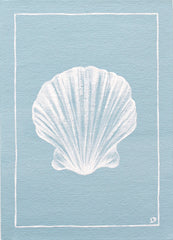 Petite Scallop Shell on Teal