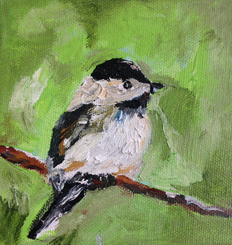 Chickadee in Green